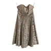 AllSaints 100% Cotton Mimiato Strapless Mini Dress Taupe / Silver UK Size 8 - Ava & Iva