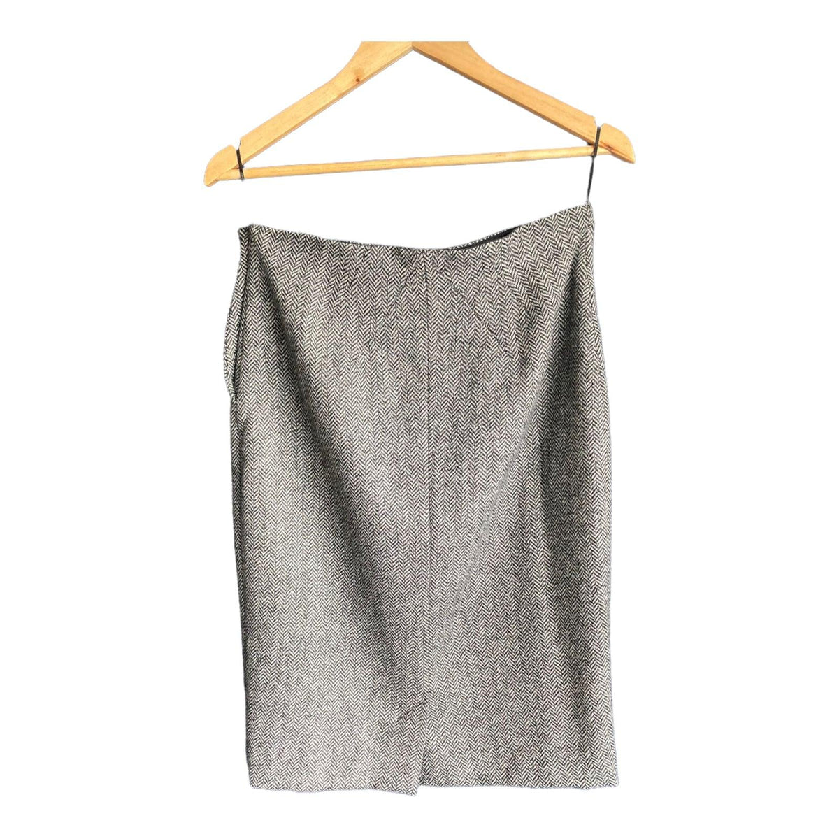 L.K. Bennett Wool Herringbone Black And White Skirt Suit Jacket Size 14 Skirt Size 12 - Ava & Iva