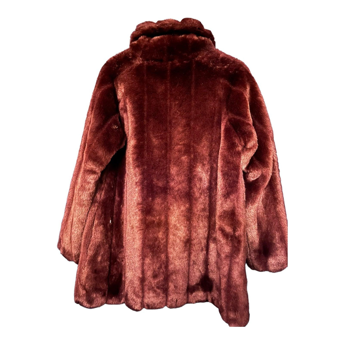 Kaleidoscope Faux Fur Burgundy Long Sleeved Coat UK Size 10 - Ava & Iva