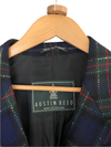 Austin Reed Blue and Green Tartan Double Breasted Jacket UK Size 12 - Ava & Iva