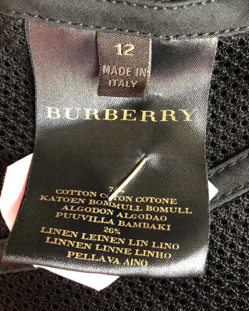 Burberry Vintage Cotton Linen Blend Day Evening Jacket Black UK Size 10-12 - Ava & Iva