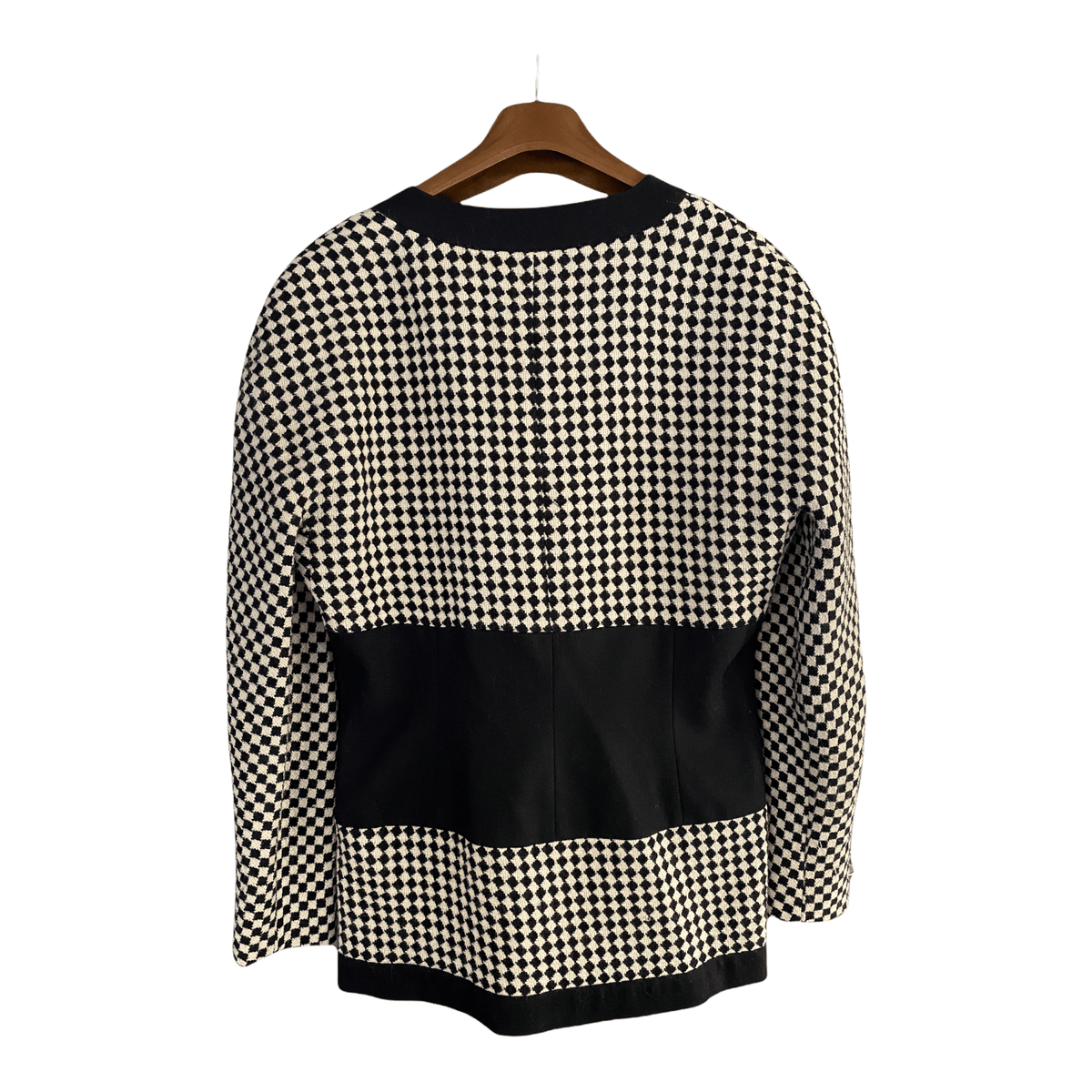 Karl Lagerfeld Vintage Wool Jacket Black and White Check UK Size 12/14 - Ava & Iva