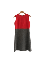 André Peters Vintage Wool Mix Sleeveless Dress and Jacket Grey and Red UK Size 12 - Ava & Iva