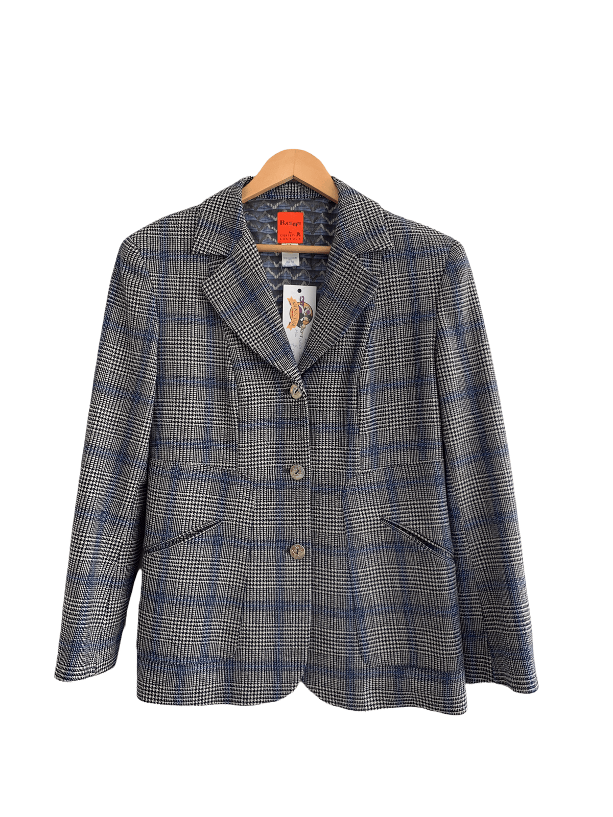 Christian Lacroix 100% Wool Single Breasted Jacket Blue F44 SIZE M/L - Ava & Iva
