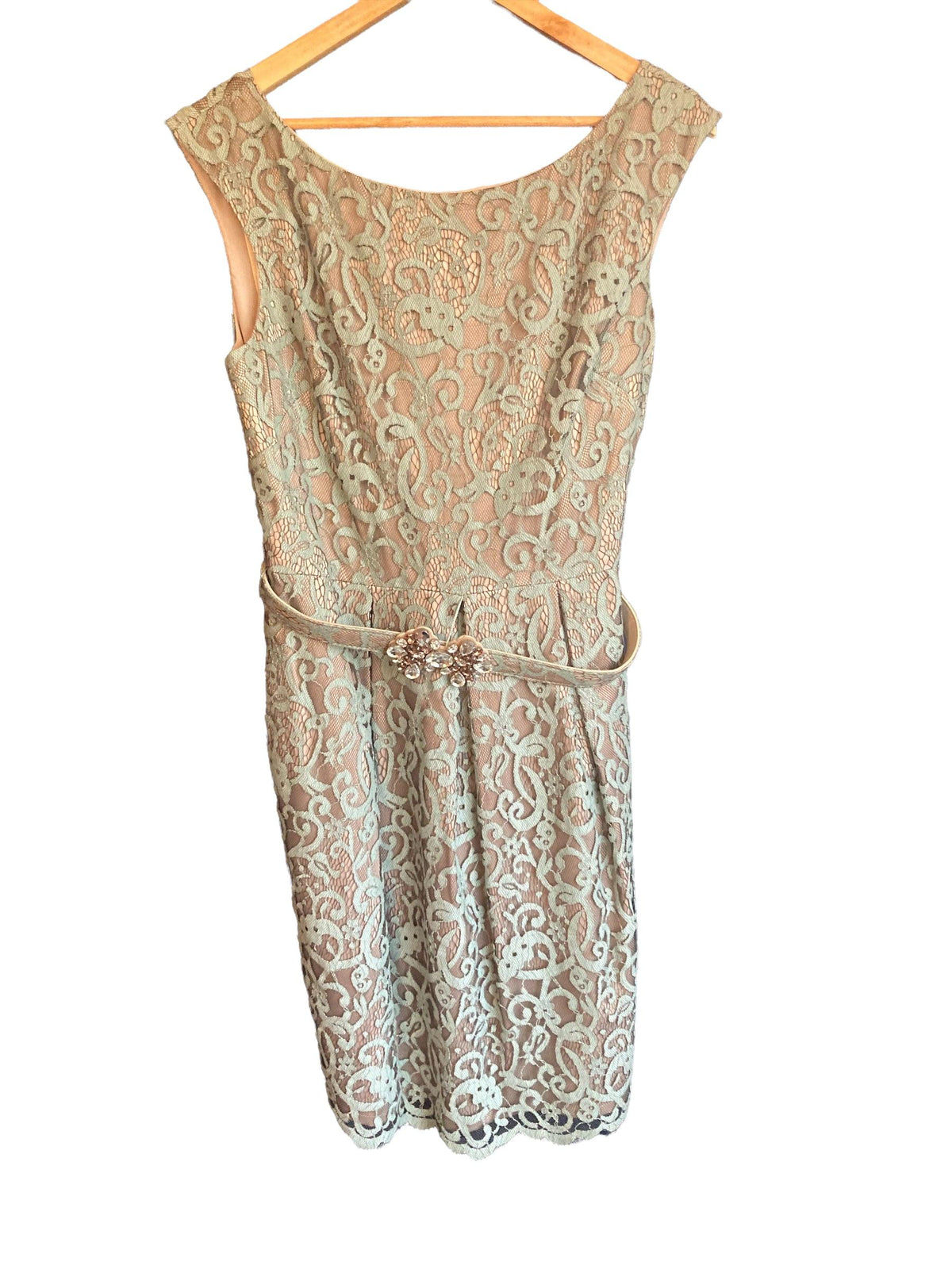 Eliza J Mint Green And Charcoal Lace Sleeveless Dress UK Size 16 Ava & Iva Eliza J Mint Green And Charcoal Lace Sleeveless Dress UK Size 16 Ava & Iva