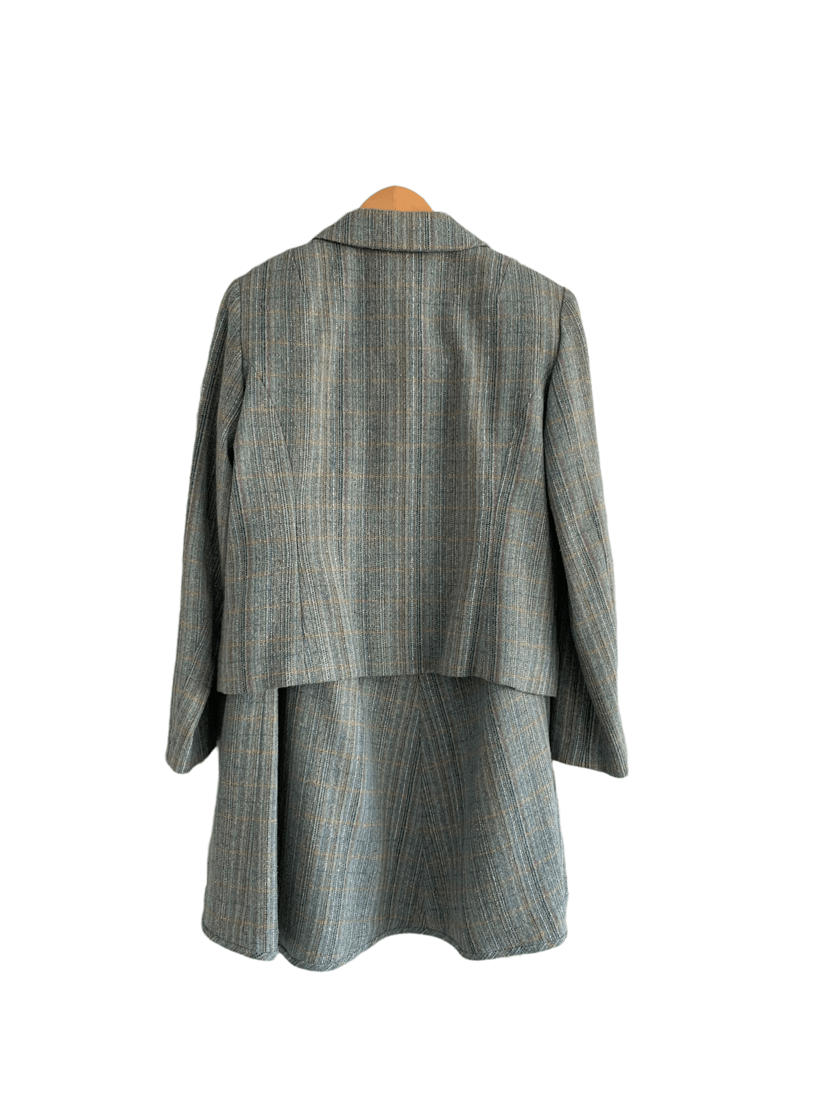 Hand Crafted Irish Silk and McNutt Wool Skirt Suit Green UK Size M/L - Ava & Iva