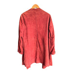 East Suede Burgundy Long Sleeved Coat UK Size 12 - Ava & Iva