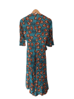 Karen Miller Silk Wrap Style Dress Blue UK Size 10 - Ava & Iva