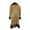 Vintage Suede Faux Fur Trimmed Brown Long Sleeved Coat UK Size 10 - Ava & Iva