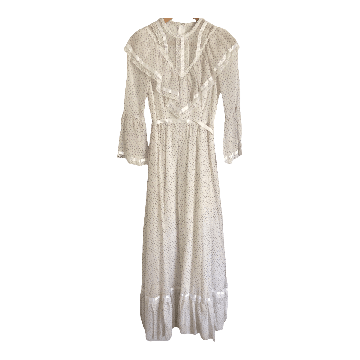 Ceremonia by Nicholas Vintage 3/4 Sleeve Maxi Dress White Multi Floral Print UK Size 6-8 - Ava & Iva