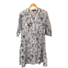 Isle Jacobsen Sheer Cotton Dress Grey with Floral Print Size 40 (UK14) - Ava & Iva
