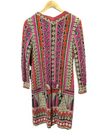 Siberia Multi-Coloured Long Sleeved Patterned Dress Size 46 UK Size 12 - Ava & Iva