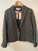 Gerard Darel Jacket Black and White Print Cotton Mix BNWT UK Size 14 RRP £230 - Ava & Iva