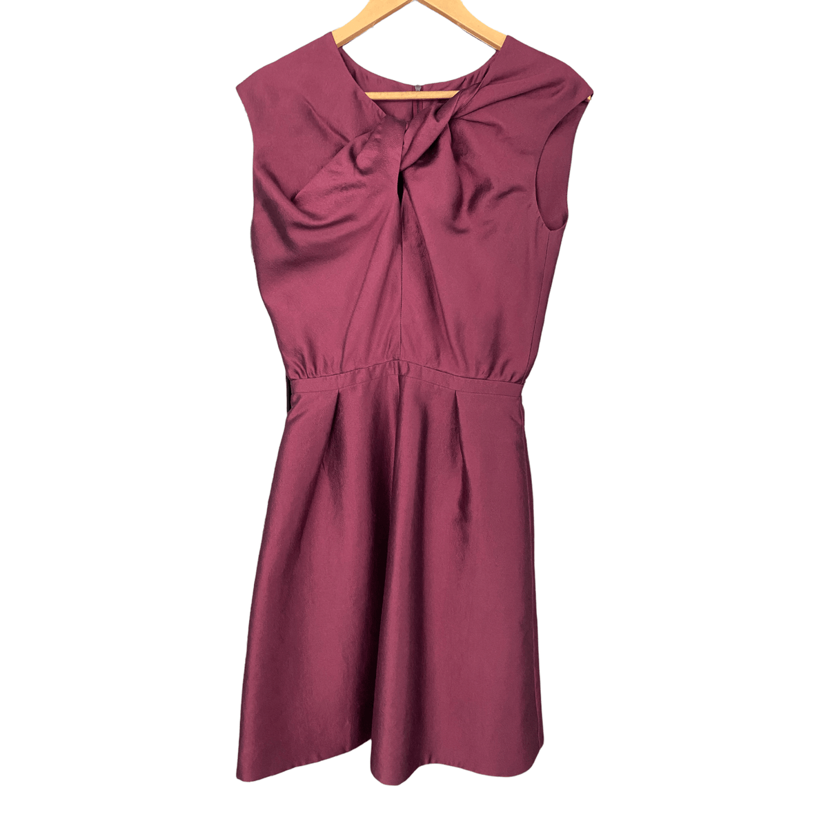 Mulberry Skater Dress Fully Lined Burgundy UK Size 8 - Ava & Iva