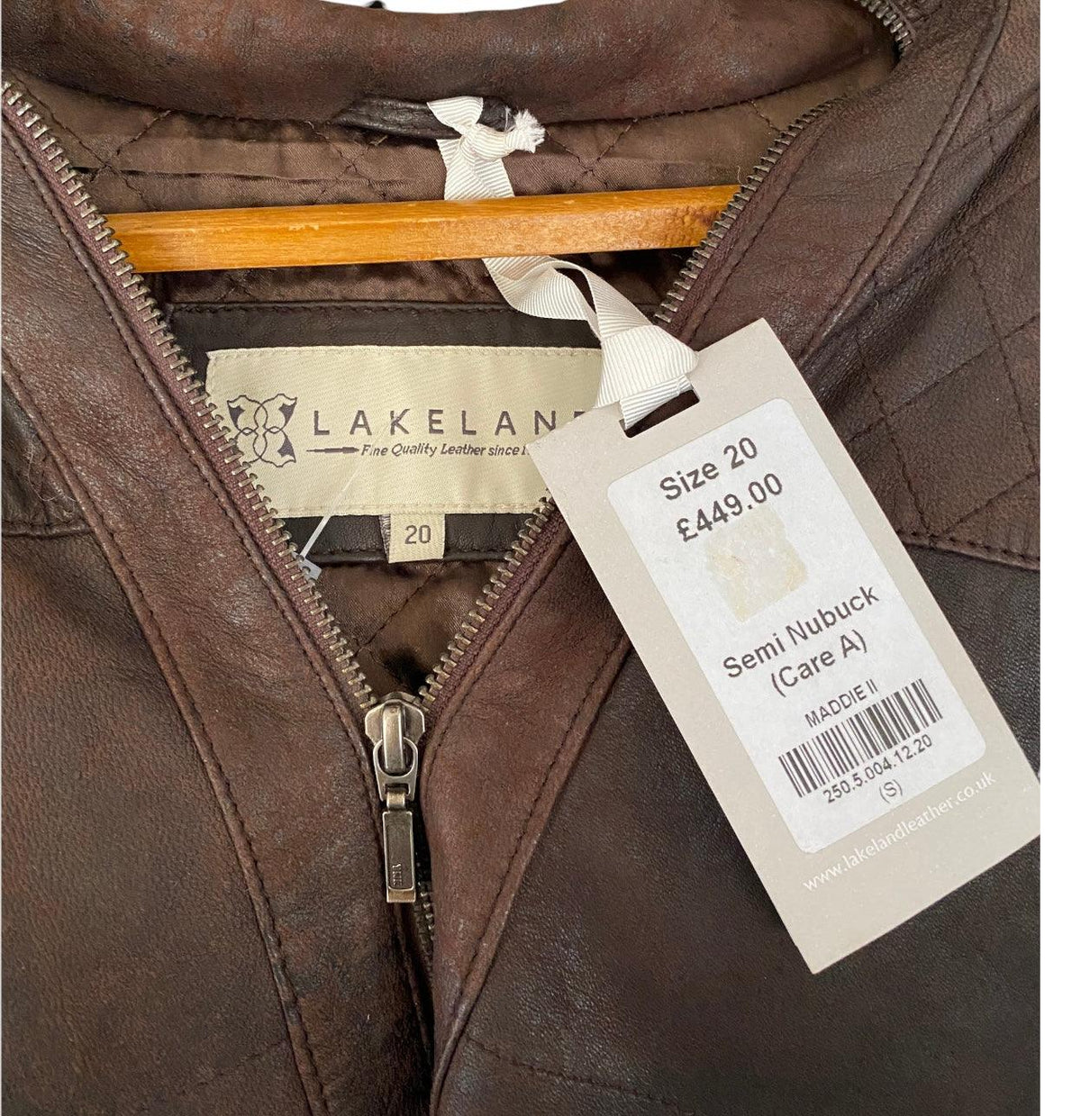 Lakeland Brown Leather Coat with Fur Trimmed Hood Size 20 BNWT RRP449 - Ava & Iva