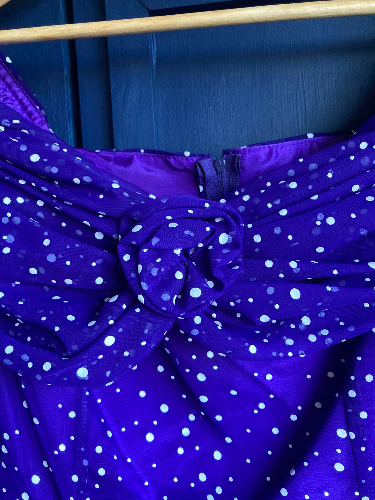 Berkertex Purple Spotted Occasion Short Sleeved Dress UK Size 12 - Ava & Iva