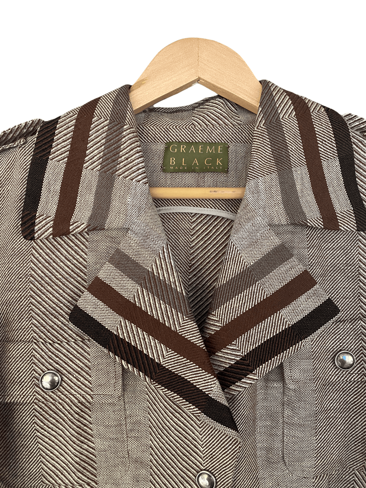 Graeme Black Single Breasted Jacket with Chevron Design UK SIze 12 - Ava & Iva