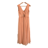 California Vintage Sleeveless Maxi Bow Dress Evening Gown Peach UK Size 10 - Ava & Iva
