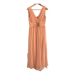 California Vintage Sleeveless Maxi Bow Dress Evening Gown Peach UK Size 10 - Ava & Iva