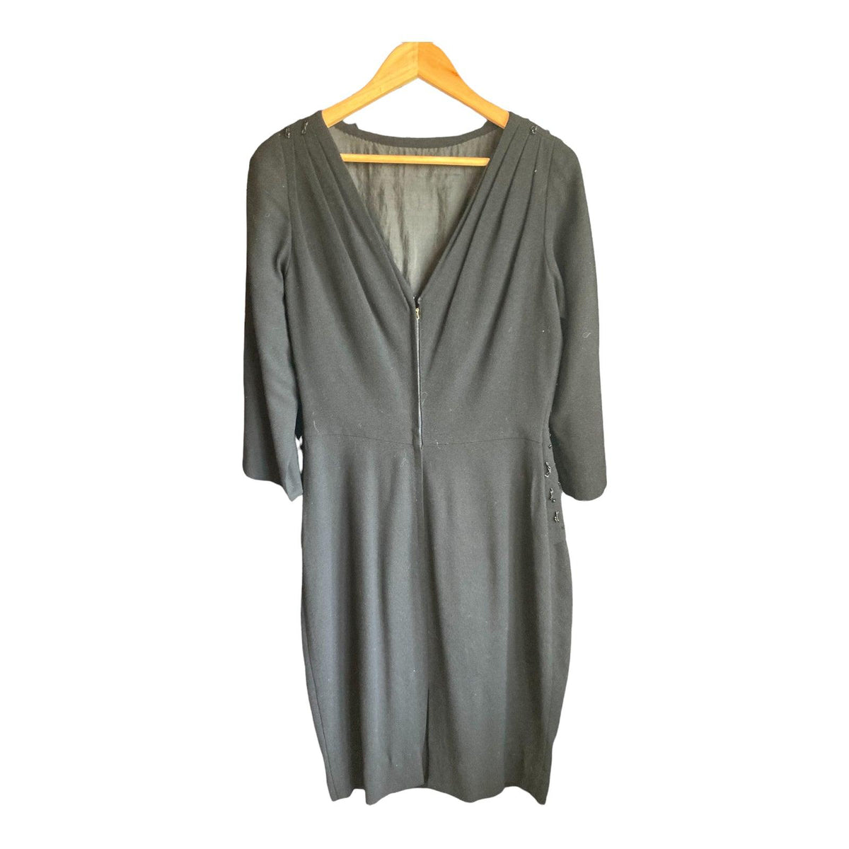 Vintage Black 3/4 Sleeve Dress UK Size 12 - Ava & Iva