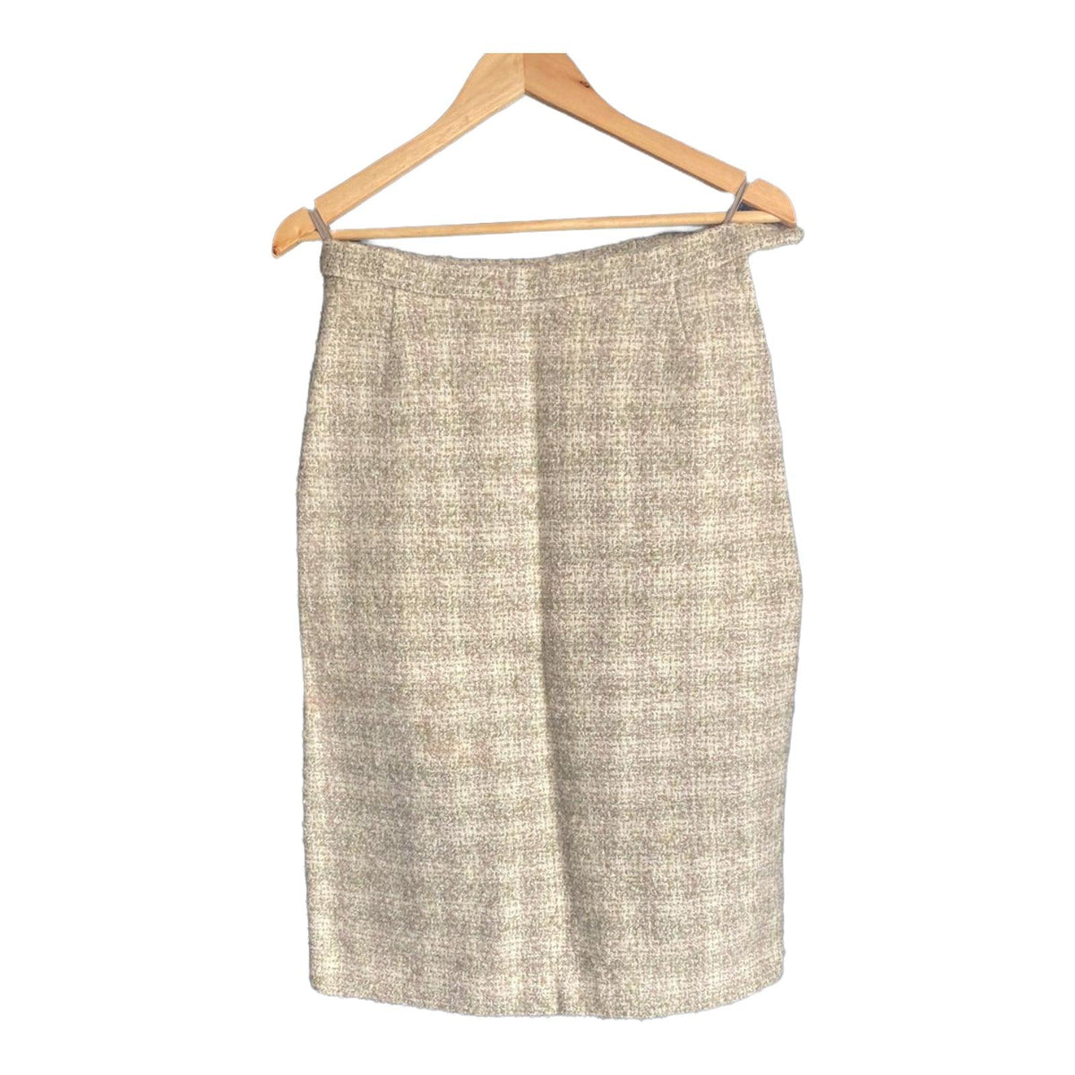 Richard Shops Cream And Green Tweed Skirt Suit UK Size 10 - Ava & Iva