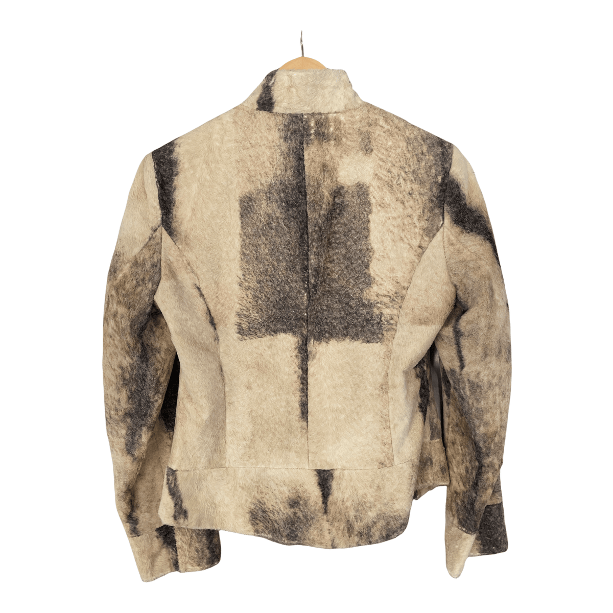 Jean Paul Faux Fur Jacket Cream and Brown UK Size 10 - Ava & Iva