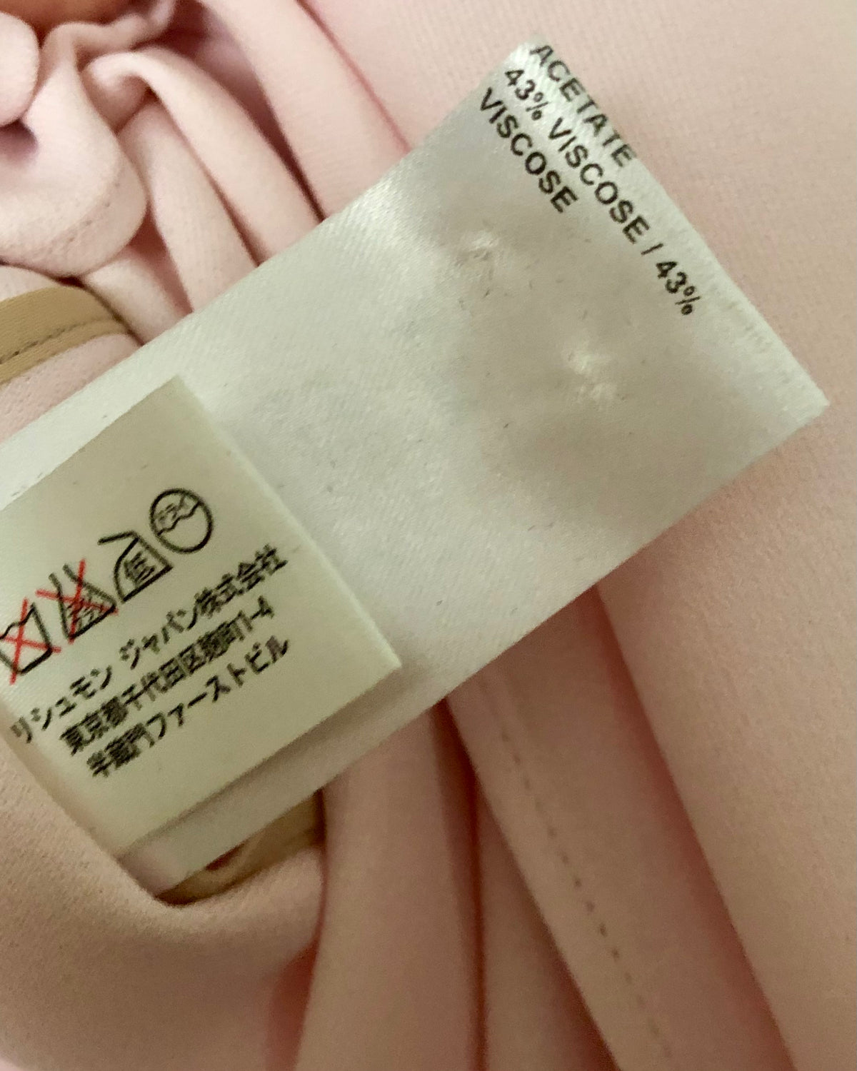 Chloe Designer Crepe Long Sleeve Flounce Midi Dress Pale Pink UK Size 10 - Ava & Iva