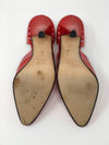 Givenchy Chaussures Paris Vintage Metallic Red Leather Shoes Size 6M (UK4) - Ava & Iva