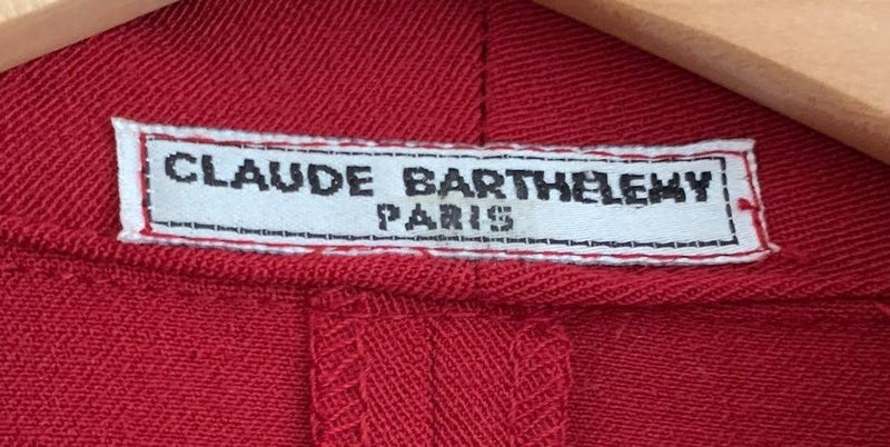 Vintage Claude Barthelemy Wool Double Breasted Jacket Red UK Size M - Ava & Iva