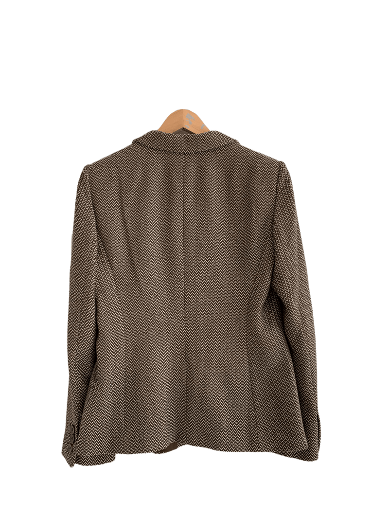 Armani Wool Single Breasted Jacket Brown UK Size M - Ava & Iva