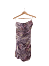 Elizabeth and James Strapless Silk Mini Dress Purple UK Size 10 - Ava & Iva