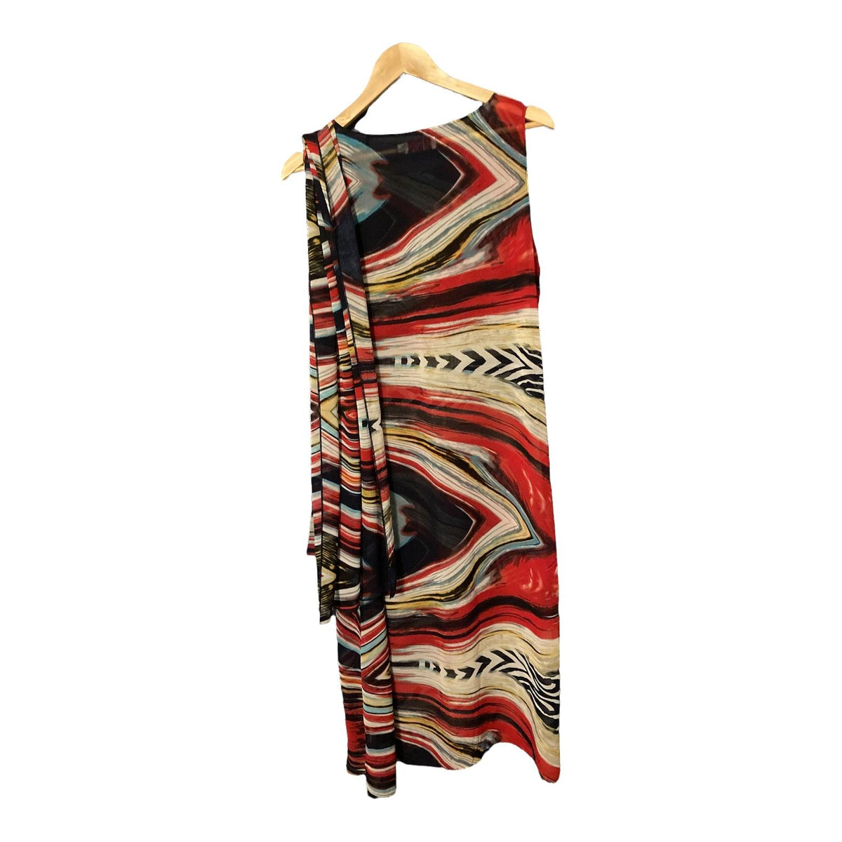 U.R.U Sheer Multi-Coloured Sleeveless Full Length Dress With Matching Scarf UK Size 14 - Ava & Iva