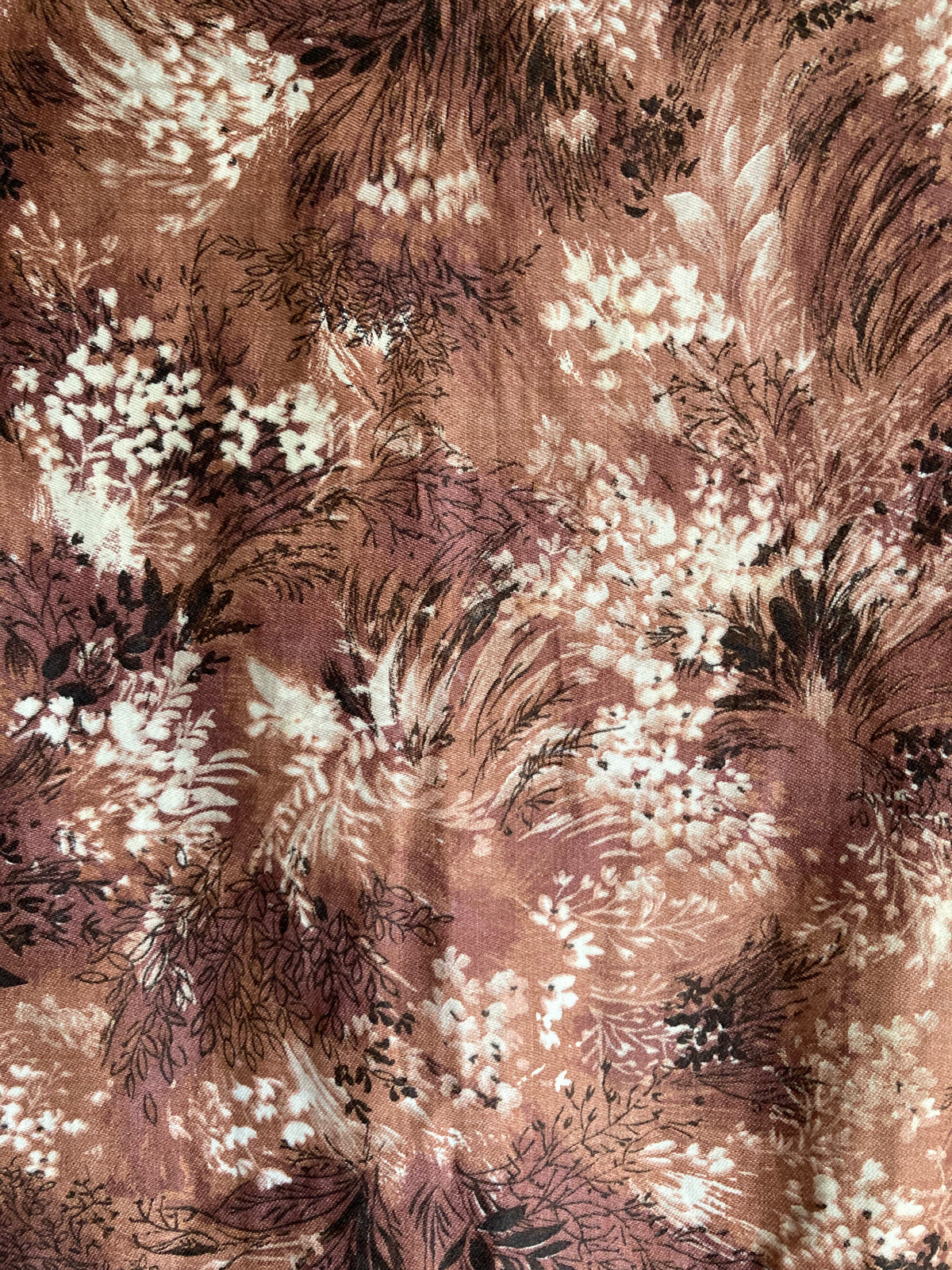 Vintage Cotton Brown And Cream Patterned Sleeveless Dress UK Size 12 - Ava & Iva