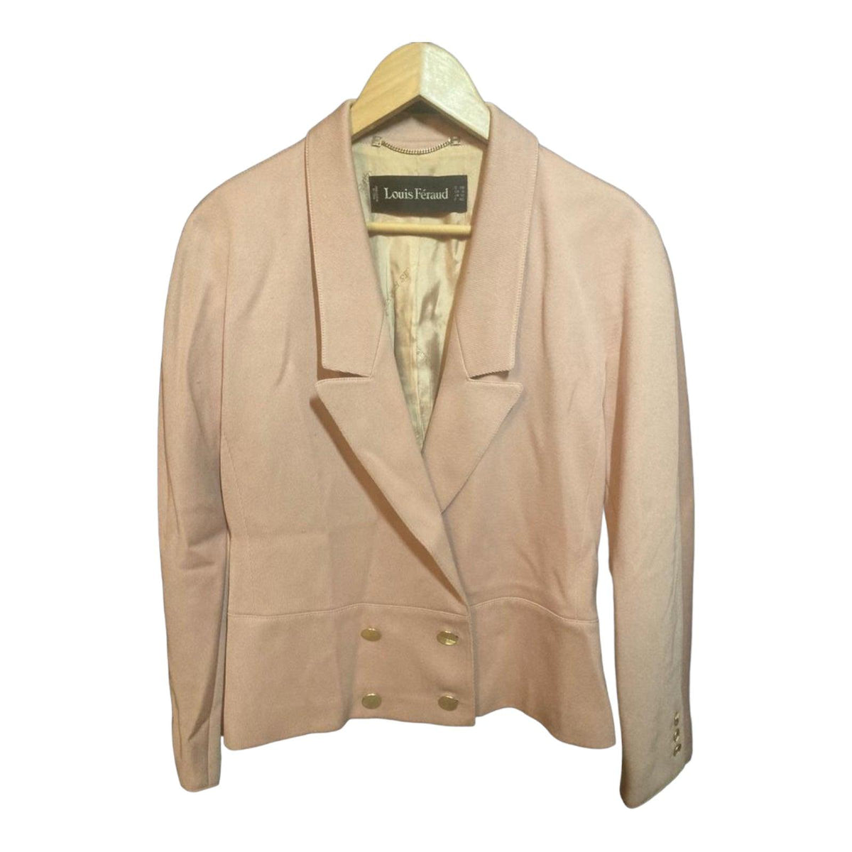 Louis Feraud Wool Pale Pink Skirt Suit UK Size 12 - Ava & Iva