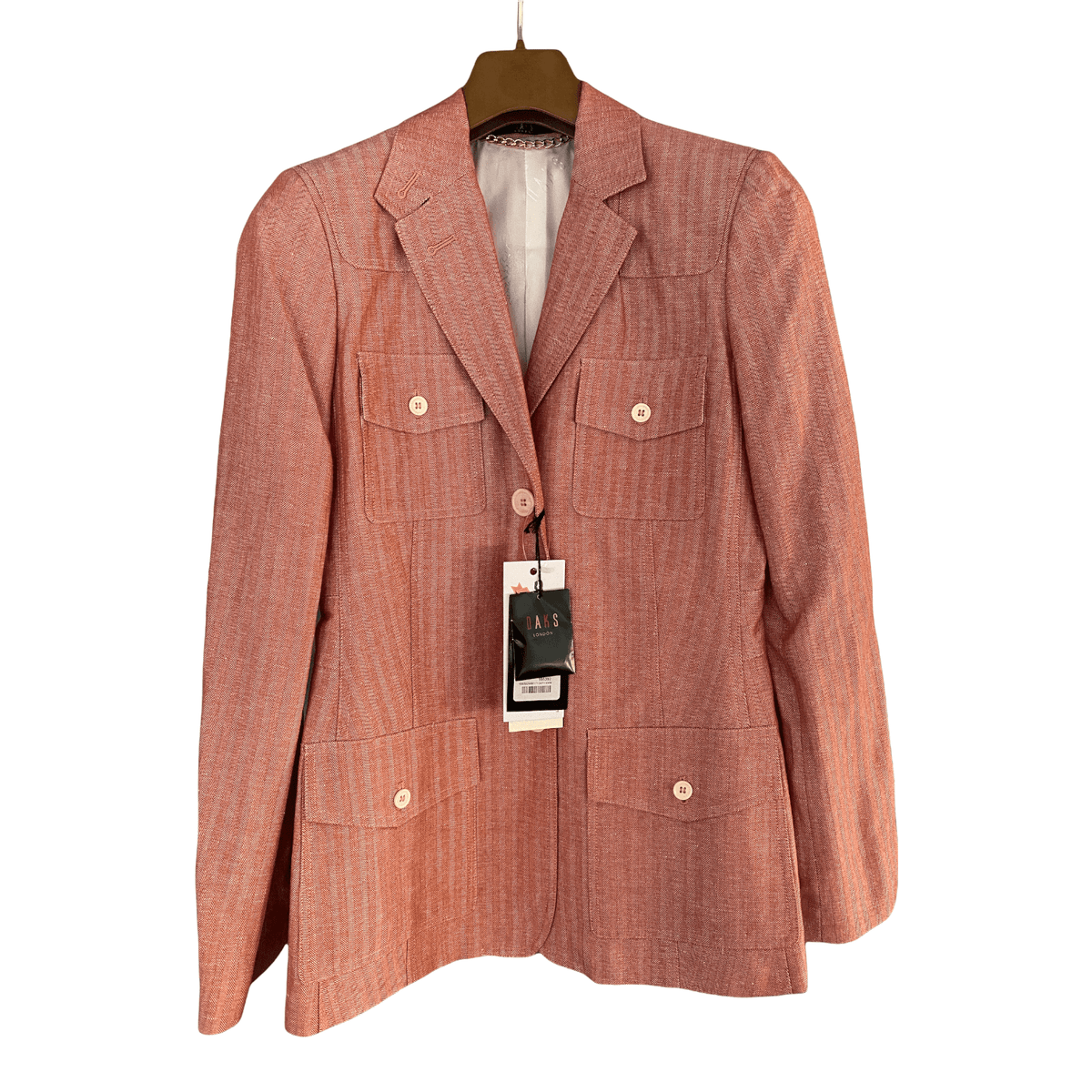 Daks "Jane" Jacket Red Wooland Linen Mix Jacket Red Herringbone UK Size 10 BNWT - Ava & Iva