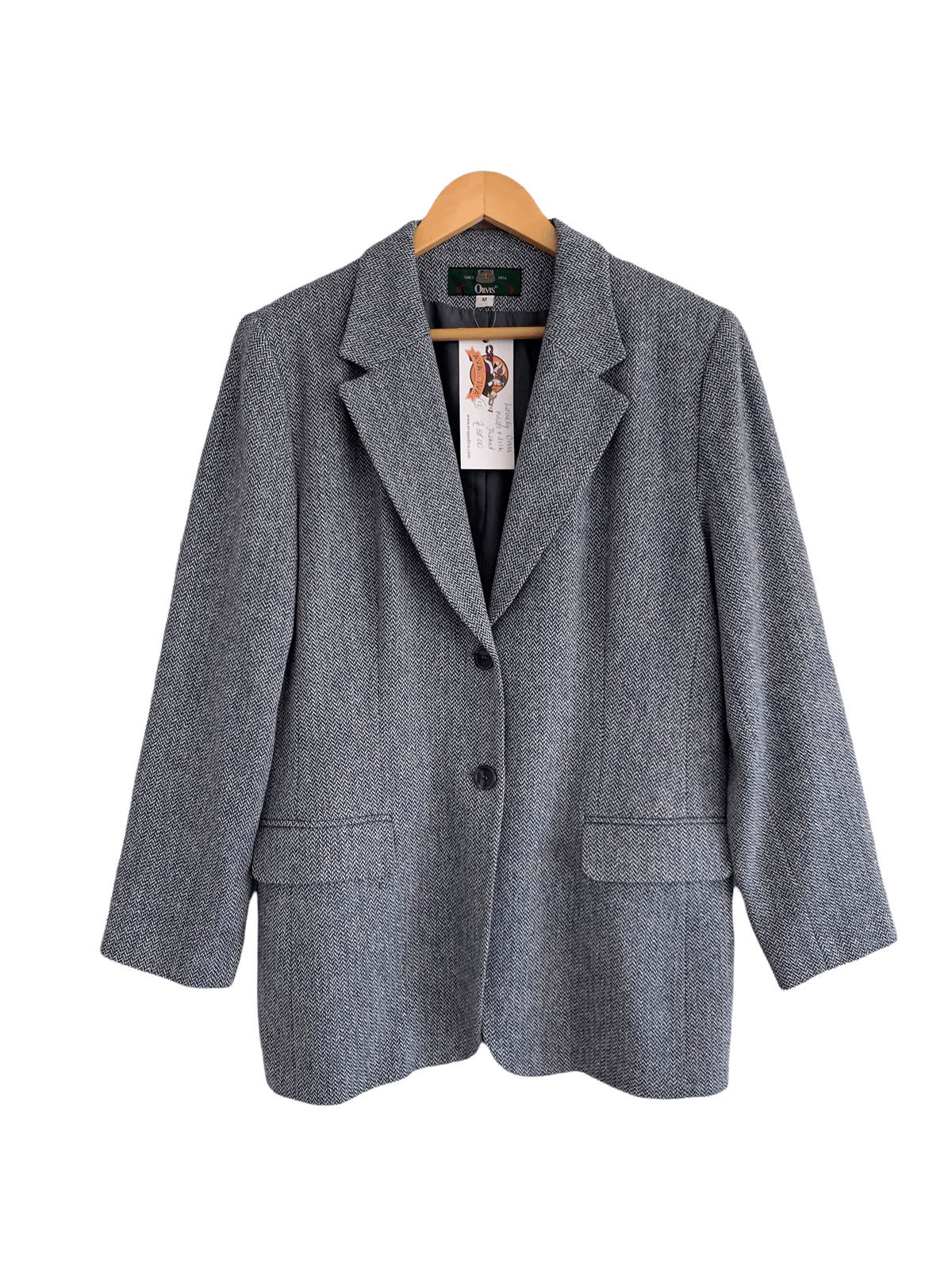 Orvis Wool and Silk Single Breasted Jacket Blue UK Size 12 - Ava & Iva