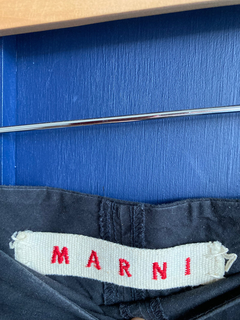 Marni Cotton Black A Line Skirt UK Size 10 - Ava & Iva
