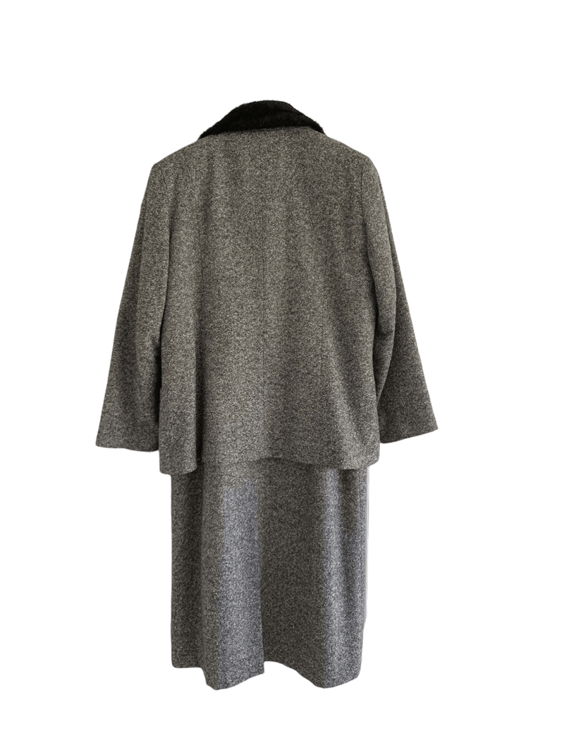 Bianco Wool Dress and Jacket Grey UK Size 18 - Ava & Iva