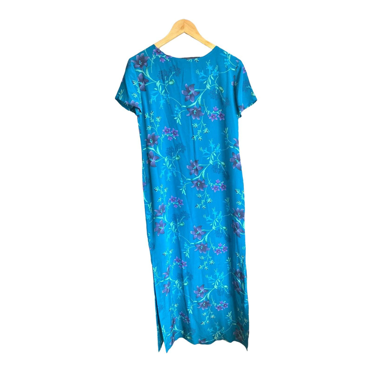 Laura Ashley Silk Jade Green Floral patterned Short Sleeved Dress UK Size 10 - Ava & Iva