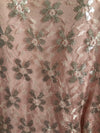 Vintage Sleeveless Tulle Net Cocktail Dress Pink Metallic Silver Floral Print UK Size 6 - Ava & Iva
