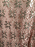 Vintage Sleeveless Tulle Net Cocktail Dress Pink Metallic Silver Floral Print UK Size 6 - Ava & Iva