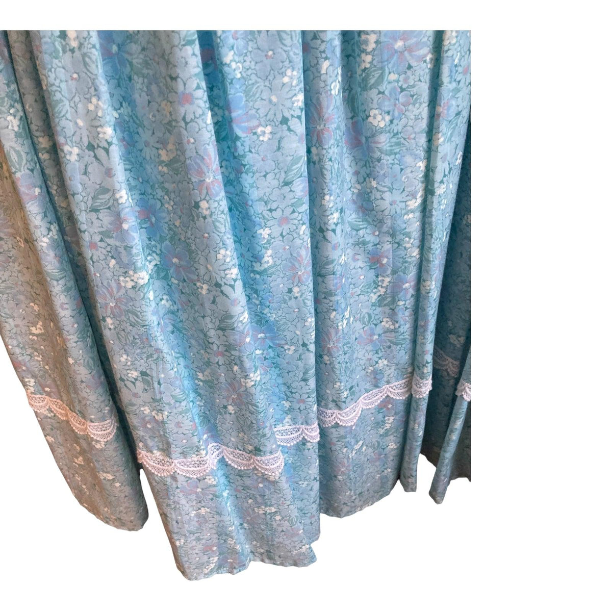 Vintage Cotton Light Blue Floral Sleeveless Dress UK Size 10 - Ava & Iva