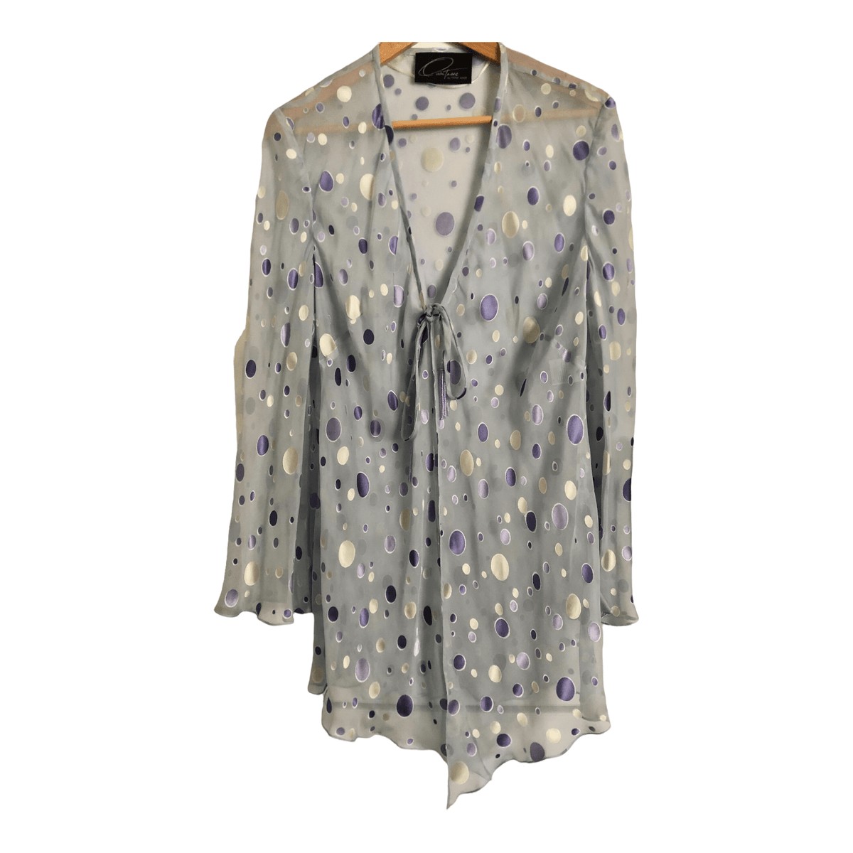 Quintesse by Frank Usher Silk Chiffon 3-Piece Skirt Suit Light Blue UK Size 16 - Ava & Iva