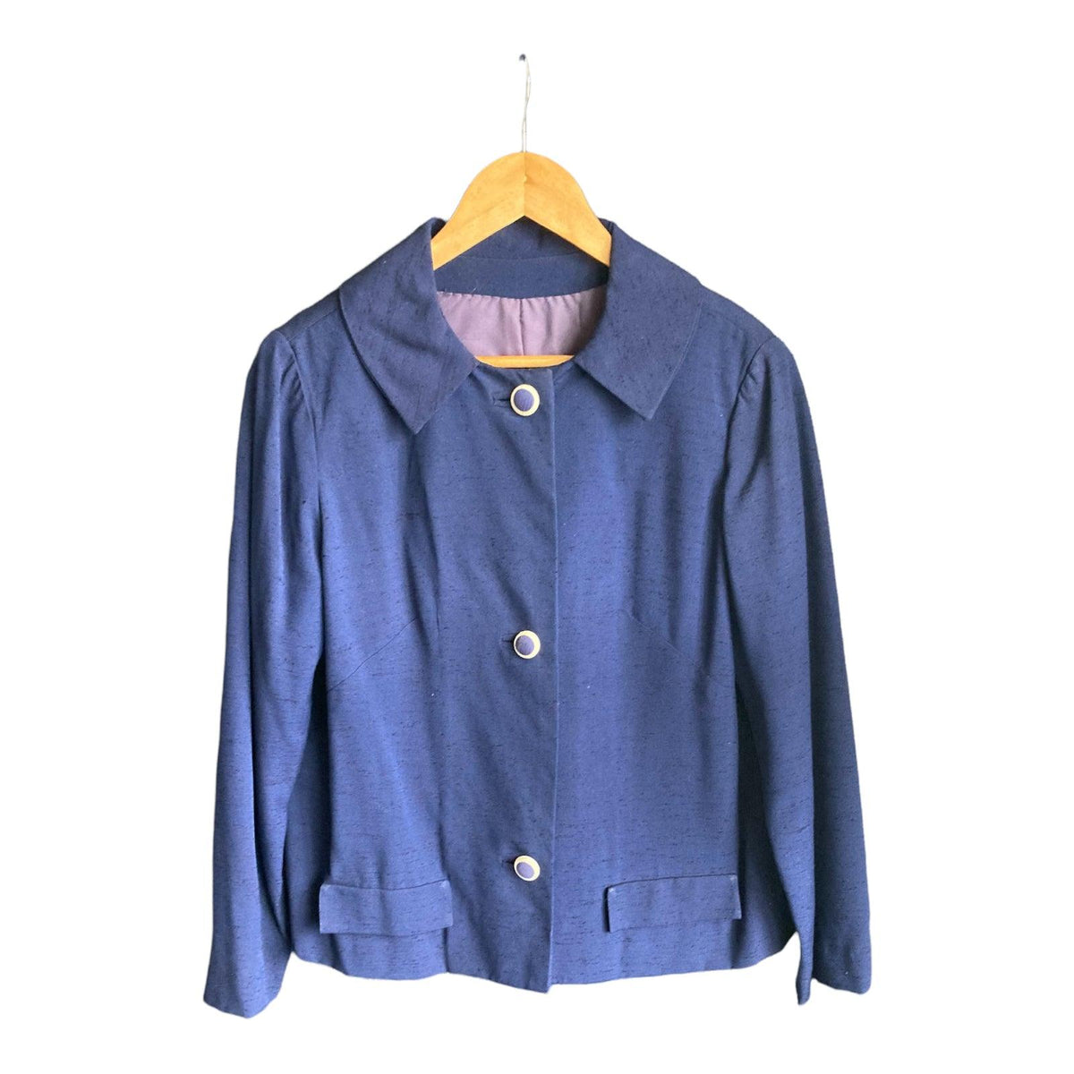 Vintage Navy Long Sleeved Jacket UK Size 16 - Ava & Iva