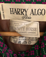 Vintage Harry Algo Paris for The White House London Vintage 100% Silk Long Sleeve Midi Dress Green Pink Circle Print UK Size 8-10 - Ava & Iva