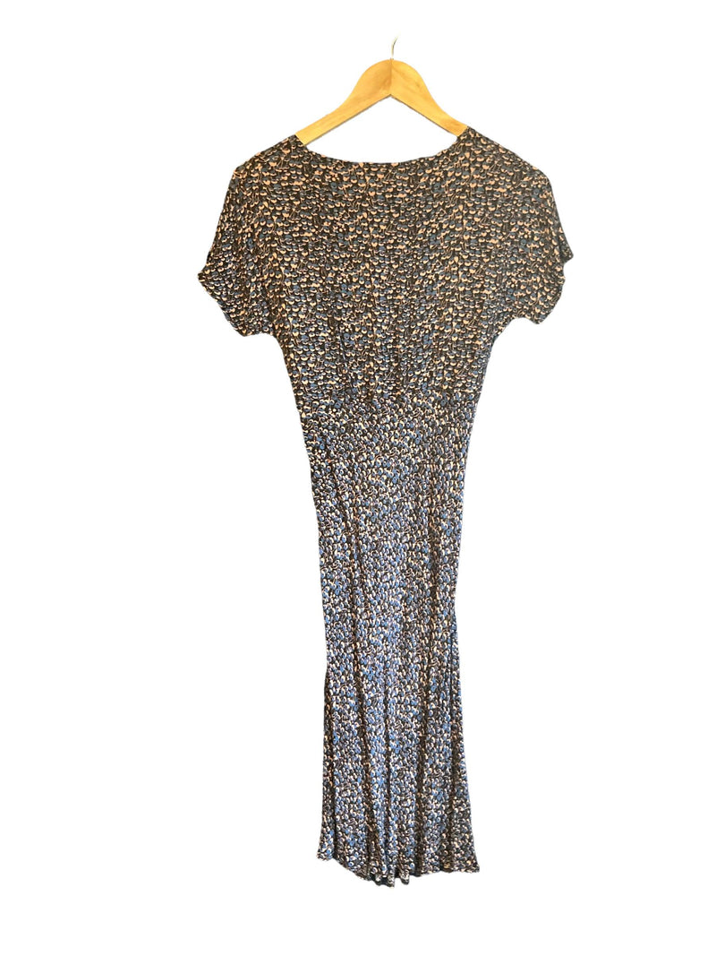 Brora Brown Patterned Short Sleeved Dress UK Size 10 - Ava & Iva
