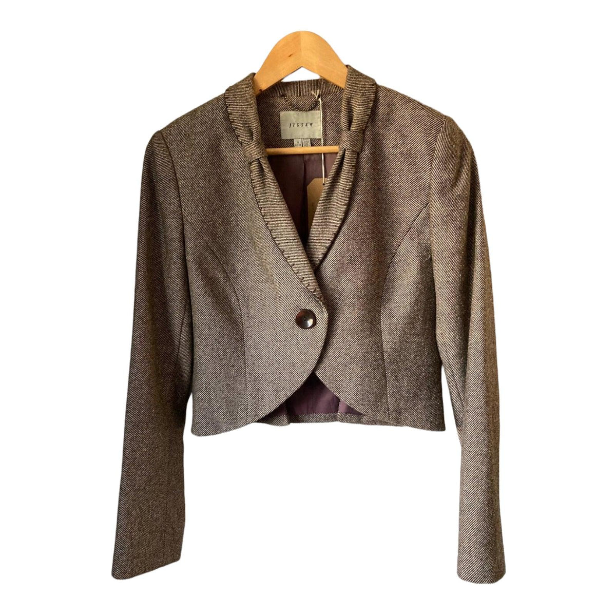 Jigsaw Wool Brown Skirt Suit UK Size 12 - Ava & Iva