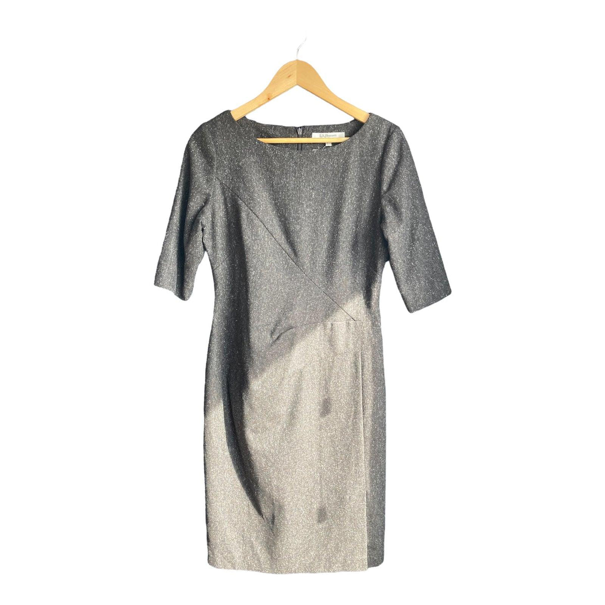 L.K.Bennett Wool Grey 3/4 Sleeved Dress UK Size 12 - Ava & Iva
