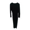 Jaeger Vintage Viscose Long Sleeve Evening Wrap Maxi Dress Black UK Size 12-14 - Ava & Iva