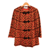 Elka Couture Vintage Coat Autumn Tones Pattern with Black Pankou Knots UK Size 14 - Ava & Iva